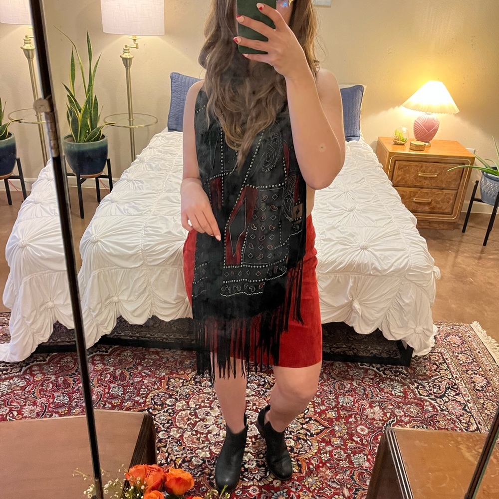 Vintage velvet and silk scarf